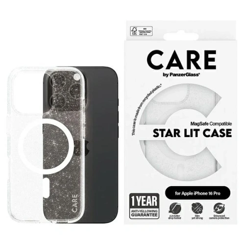 Etui CARE by PanzerGlass Flagship Star Lit Case MagSafe do Apple iPhone 16 Pro biały