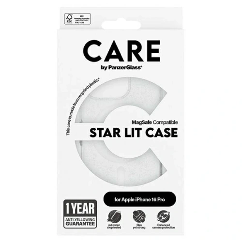 Etui CARE by PanzerGlass Flagship Star Lit Case MagSafe do Apple iPhone 16 Pro biały