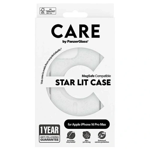 Etui CARE by PanzerGlass Flagship Star Lit Case MagSafe do Apple iPhone 16 Pro Max biały