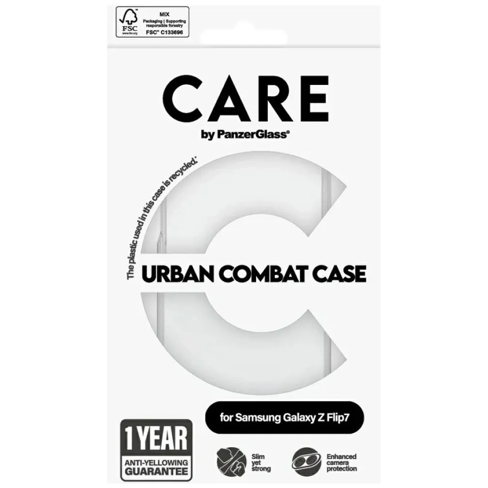 Etui CARE by PanzerGlass Flagship Urban Combat do Samsung Galaxy Z Flip7 przezroczysty