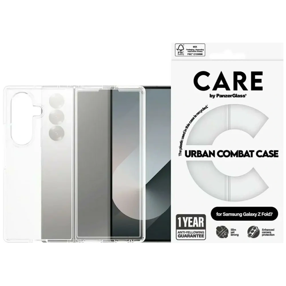 Etui CARE by PanzerGlass Flagship Urban Combat do Samsung Galaxy Z Fold7 przezroczysty