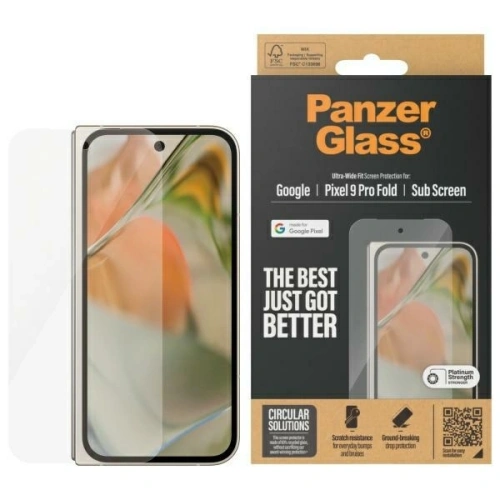 Szkło hartowane na ekran zewnętrzny PanzerGlass Screen Protector Ultra-Wide Fit do Google Pixel 9 Pro Fold
