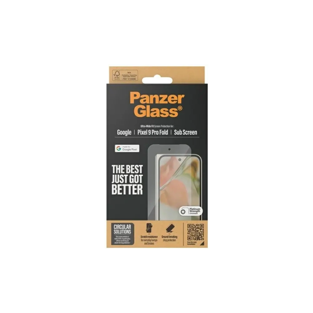 Szkło hartowane na ekran zewnętrzny PanzerGlass Screen Protector Ultra-Wide Fit do Google Pixel 9 Pro Fold