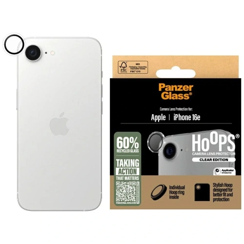 Szkło hartowane na obiektyw PanzerGlass Hoops Lens Protector do Apple iPhone 16e przezroczysty