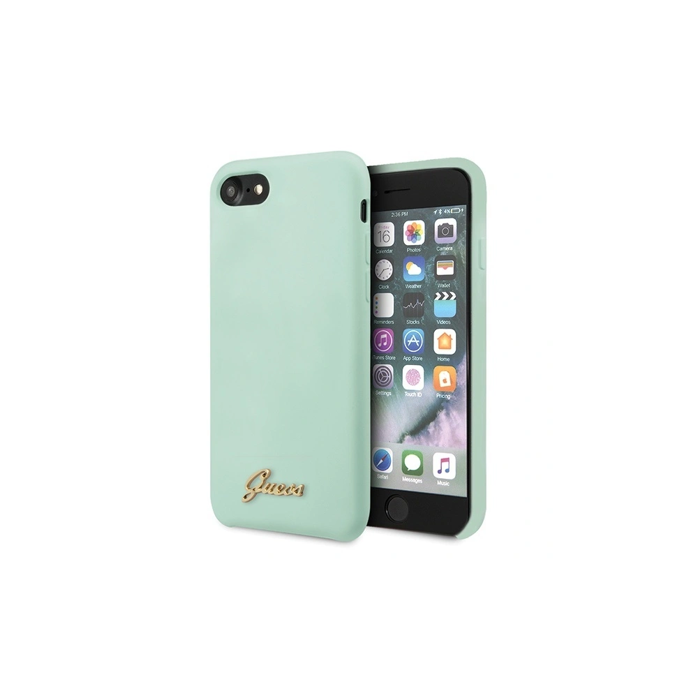Hurtownia GSM - Etui Guess GUHCI8LSLMGGR Apple iPhone SE 2022/SE 2020/8/7 zelené/green tvrdé pouzdro silikonové Vintage Gold Logo - GUE540GRN - {ean13} - Hurt