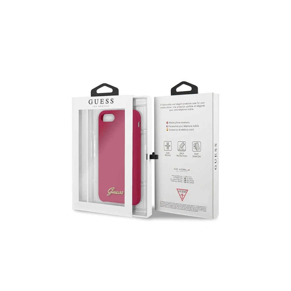 Hurtownia GSM - Etui Guess GUHCI8LSLMGRE Apple iPhone SE 2022/SE 2020/8/7 rot/burgunder hartes Gehäuse Silikon Vintage Gold Logo - GUE542BRG - {ean13} - Hurt