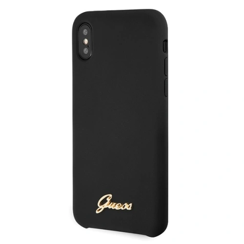 Etui Guess GUHCPXLSLMGBK Apple iPhone X/XS black/czarny hard case Silicone Vintage Gold Logo