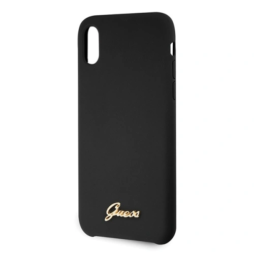 Etui Guess GUHCPXLSLMGBK Apple iPhone X/XS black/czarny hard case Silicone Vintage Gold Logo