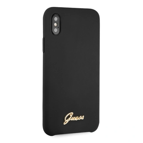 Etui Guess GUHCPXLSLMGBK Apple iPhone X/XS black/czarny hard case Silicone Vintage Gold Logo