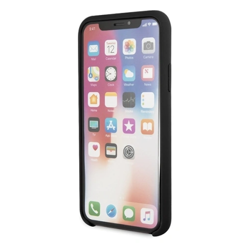 Etui Guess GUHCPXLSLMGBK Apple iPhone X/XS black/czarny hard case Silicone Vintage Gold Logo