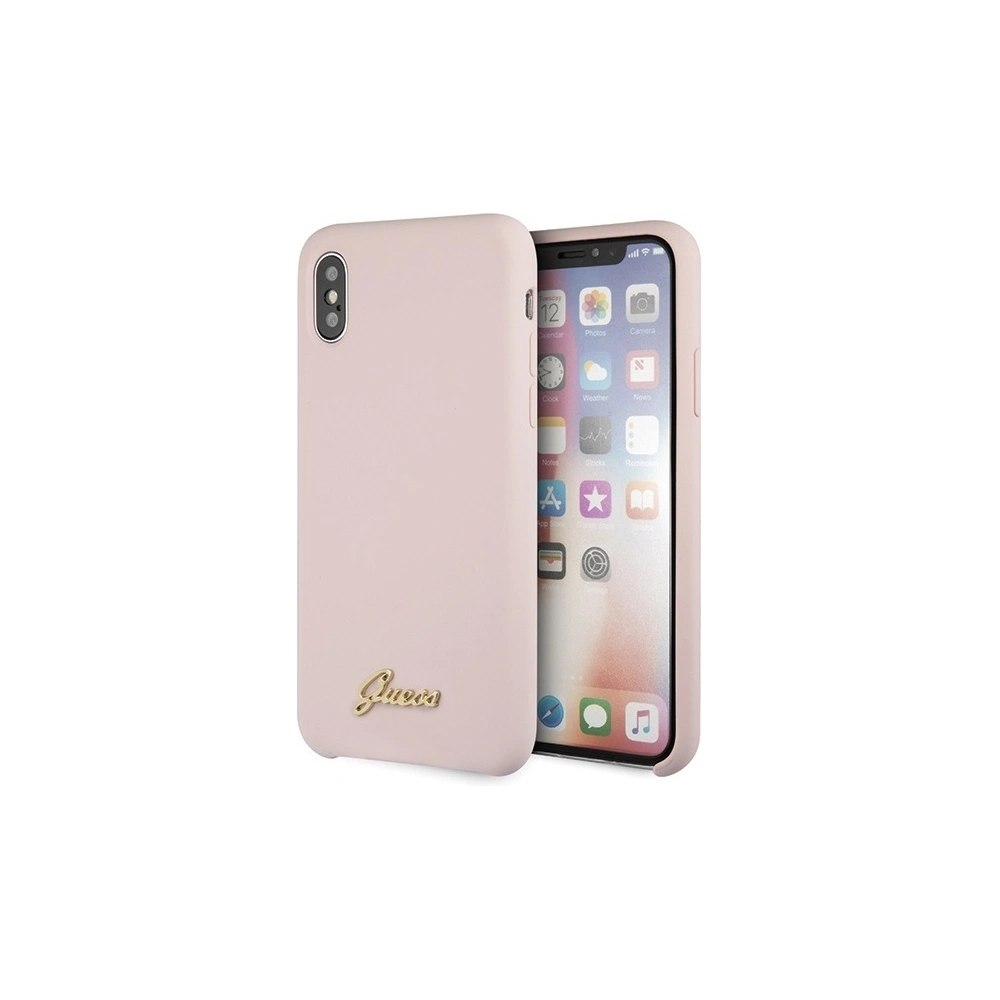 Hurtownia GSM - Etui Guess GUHCPXLSLMGLP Apple iPhone X/XS hellrosa/hard case Silikon Vintage Gold Logo - GUE545PNK - {ean13} - Hurt