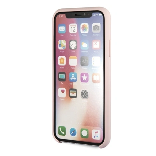 Etui Guess GUHCPXLSLMGLP Apple iPhone X/XS jasnoróżowy/light pink hard case Silicone Vintage Gold Logo