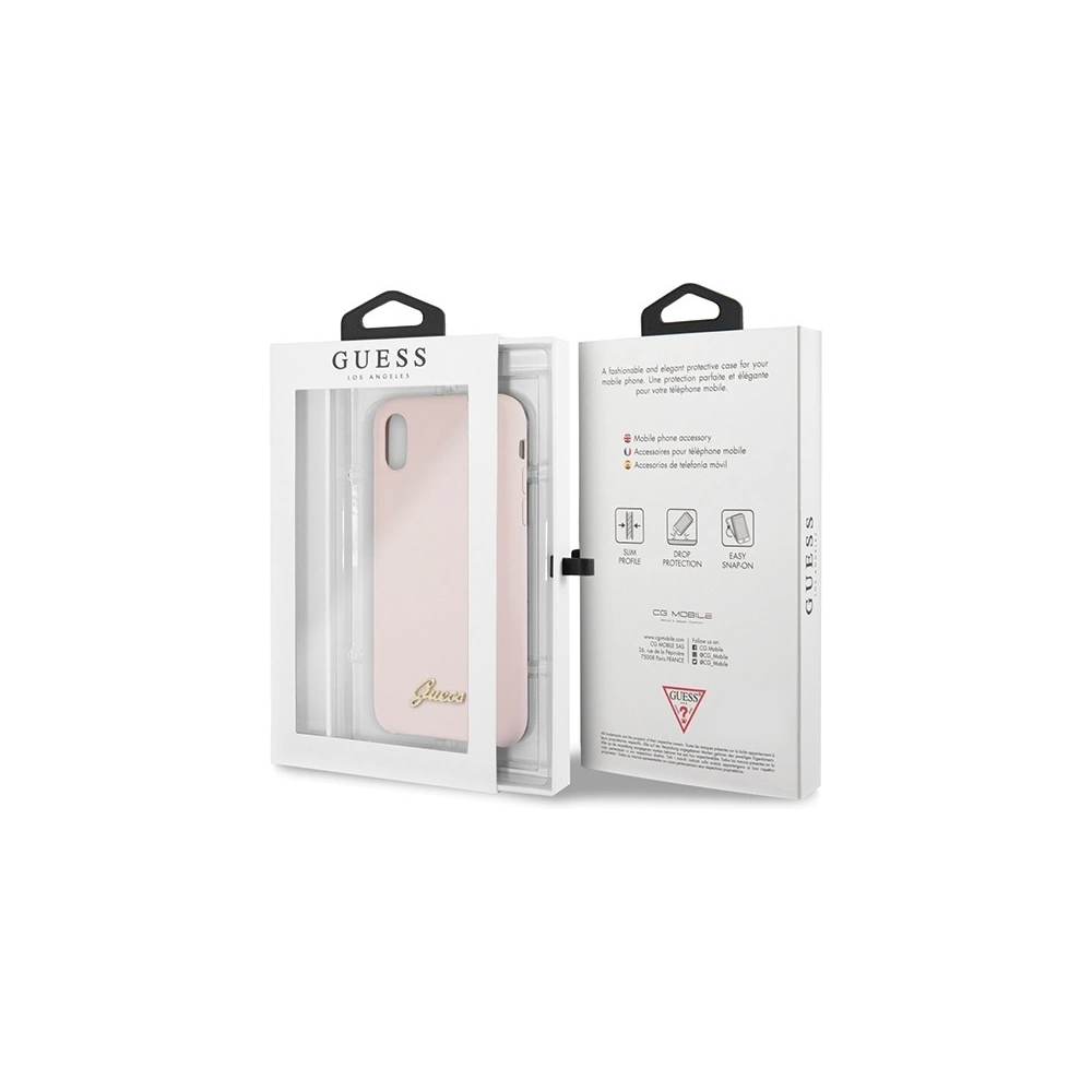 Hurtownia GSM - Etui Guess GUHCPXLSLMGLP Apple iPhone X/XS hellrosa/hard case Silikon Vintage Gold Logo - GUE545PNK - {ean13} - Hurt