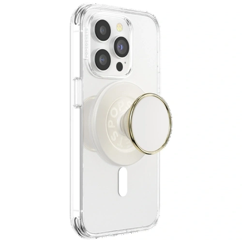 Uchwyt do telefonu POPSOCKETS Round Luxe Coconut Creme Enamel MagSafe beżowy