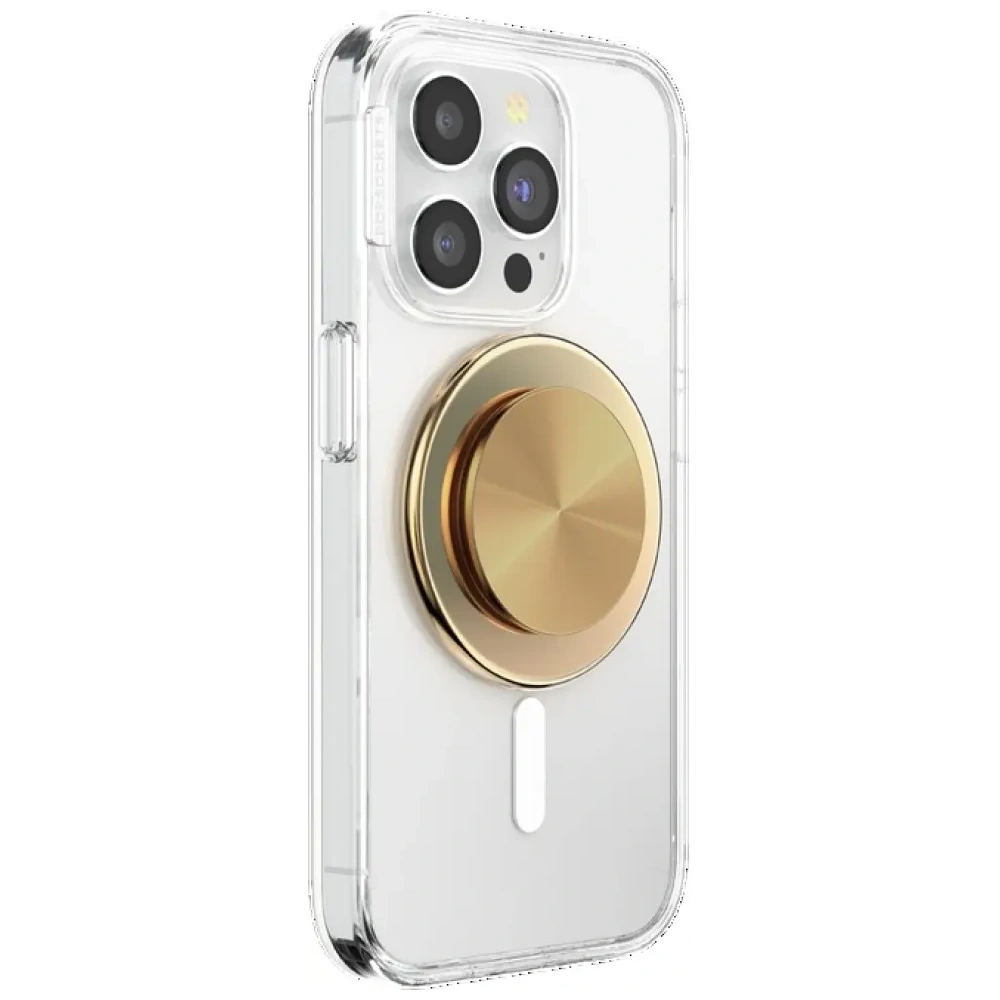 Uchwyt do telefonu POPSOCKETS Round Radial Gold Aluminum MagSafe złoty