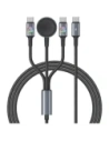 Kabel USAMS Huan Series SJ754 3w1 72W USB-C / USB-C 60W, USB-C 12W + ładowarka do zegarka 2.5W tarnish