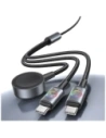 Kabel USAMS Huan Series SJ754 3w1 72W USB-C / USB-C 60W, USB-C 12W + ładowarka do zegarka 2.5W tarnish