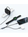 Kabel USAMS Huan Series SJ754 3w1 72W USB-C / USB-C 60W, USB-C 12W + ładowarka do zegarka 2.5W tarnish