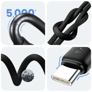 Kabel USAMS KY Series US-SJ698 3A USB-A / USB-C 3m czarny