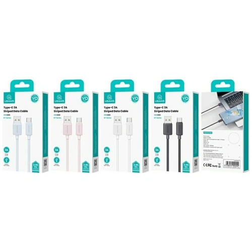 Kabel USAMS KY Series US-SJ698 3A USB-A / USB-C 3m czarny