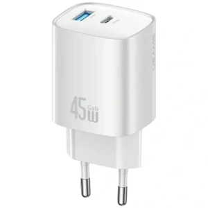 Ładowarka sieciowa USAMS CC290 T66 45W GaN USB-A, USB-C srebrny