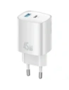 Ładowarka sieciowa USAMS CC290 T66 45W GaN USB-A, USB-C srebrny