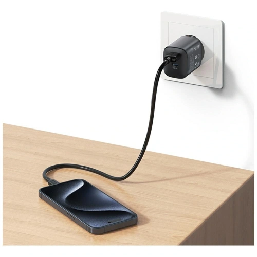 Ładowarka sieciowa USAMS CC290 T66 45W GaN USB-A, USB-C srebrny