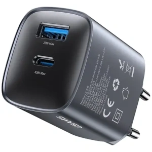 Ładowarka sieciowa USAMS CC290 T66 45W GaN USB-A, USB-C tarnish