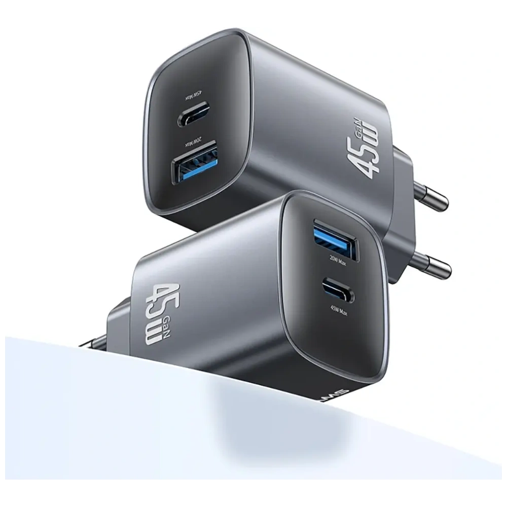Ładowarka sieciowa USAMS CC290 T66 45W GaN USB-A, USB-C tarnish