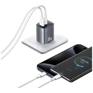 Ładowarka sieciowa USAMS CC290 T66 45W GaN USB-A, USB-C tarnish