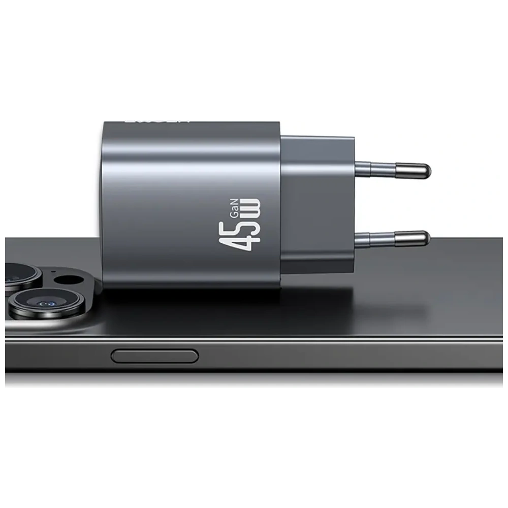 Ładowarka sieciowa USAMS CC290 T66 45W GaN USB-A, USB-C tarnish