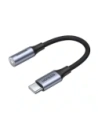 Adapter audio UGREEN AV161 USB-C (męski) / mini jack 3,5 mm (żeński) 10cm szary