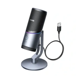 Mikrofon na biurko UGREEN CM769 USB-A RGB LED srebrny
