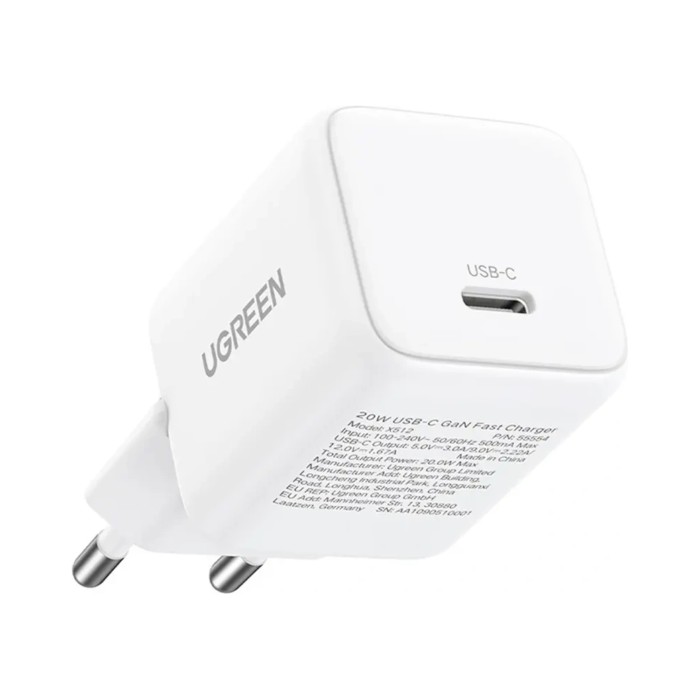Ładowarka sieciowa UGREEN X513 30W GaN USB-C biała