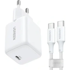 Ładowarka sieciowa UGREEN X513 30W GaN USB-C + kabel USB-C 1m biała