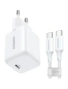 Ładowarka sieciowa UGREEN X513 30W GaN USB-C + kabel USB-C 1m biała