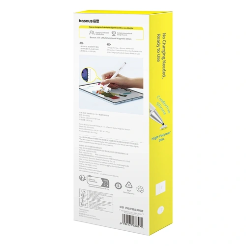 Rysik Baseus Smooth Writing III 3w1 stylus pasywny wersja magnetyczna biały
