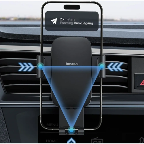 Uchwyt samochodowy do kratki Baseus Metal Age 3 grawitacyjny czarny