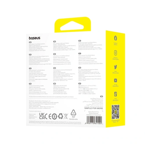 Bezprzewodowe słuchawki douszne Baseus Bowie E5 TWS czarne