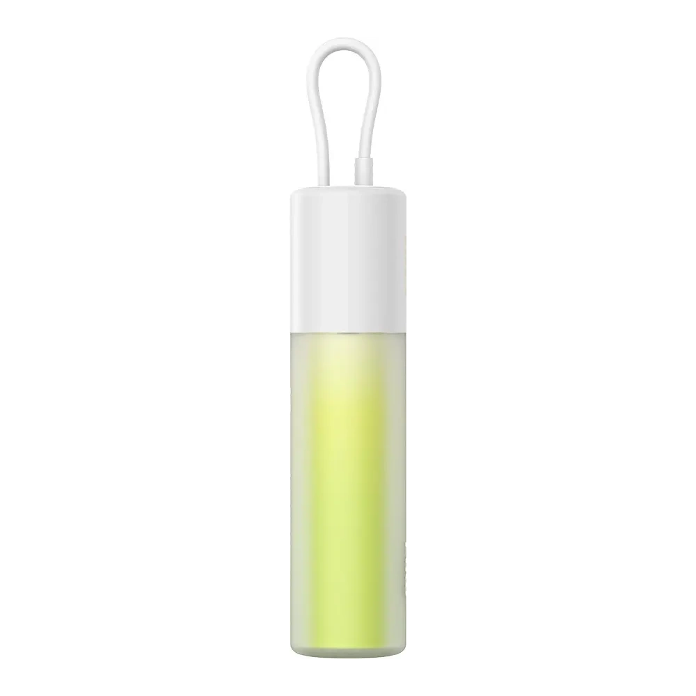 Powerbank Baseus Popsicle 5200mAh 20W z wbudowanym kablem Lightning + kabel Baseus Simple USB-C / USB-C 60W/20V/3A/30cm biało-zielony