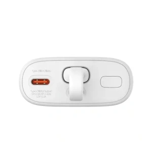 Powerbank Baseus Popsicle 5200mAh 20W z wbudowanym kablem Lightning + kabel Baseus Simple USB-C / USB-C 60W/20V/3A/30cm biało-zielony