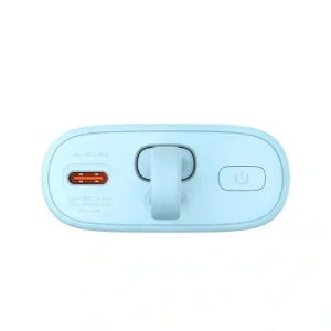 Powerbank Baseus Popsicle 5200mAh 20W z wbudowanym kablem Lightning + kabel Baseus Simple USB-C / USB-C 60W/20V/3A/30cm niebiesko-pomarańczowy
