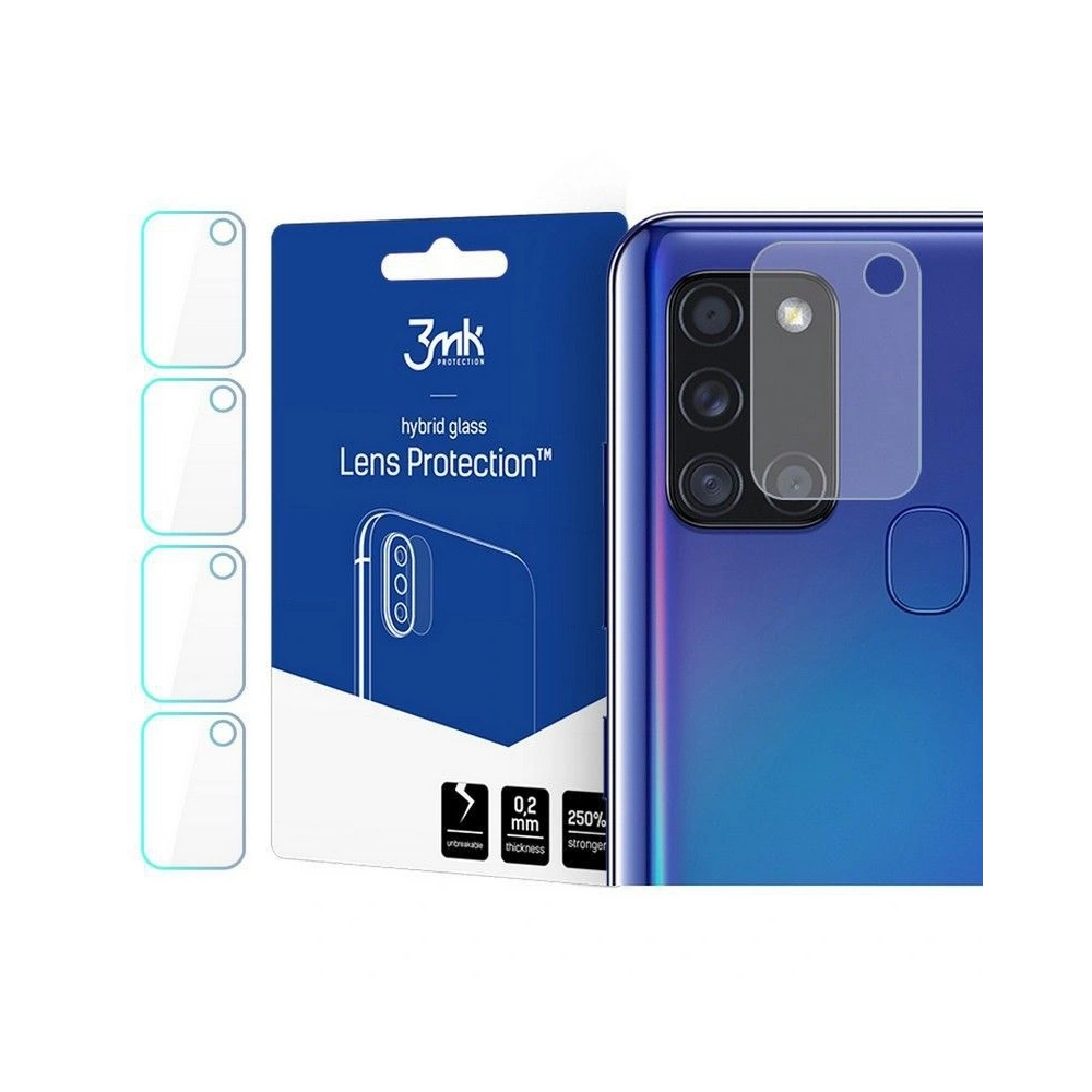 Hurtownia GSM - Hybridní sklo na objektiv fotoaparátu 3MK Lens Protection Samsung Galaxy A21s [4 PACK] - 3MK164 - {ean13} - Hurt