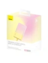 Powerbank Baseus Popsicle 5200mAh 20W z wbudowanym kablem Lightning + kabel Baseus Simple USB-C / USB-C 60W/20V/3A/30cm zółto-różowy