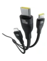 Kabel 3w1 Baseus Flash Series 3 USB-C / 2xUSB-C, Lightning 1.5m 100W czarny