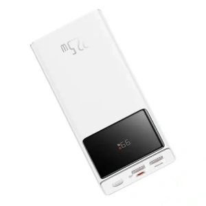 Powerbank Baseus EnerFill FP41 30000mAh 22.5W z kablem Baseus Simple USB-A / USB-C 3A 30cm biały