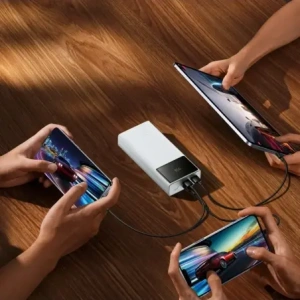 Powerbank Baseus EnerFill FP41 30000mAh 22.5W z kablem Baseus Simple USB-A / USB-C 3A 30cm biały