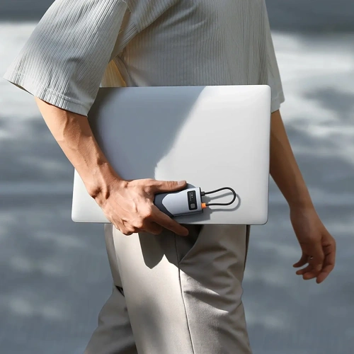 HUB Baseus Metal Gleam USB-C / HDMI 4K 60Hz, 3xUSB-A 3.0, USB-C PD, SD, microSD szary