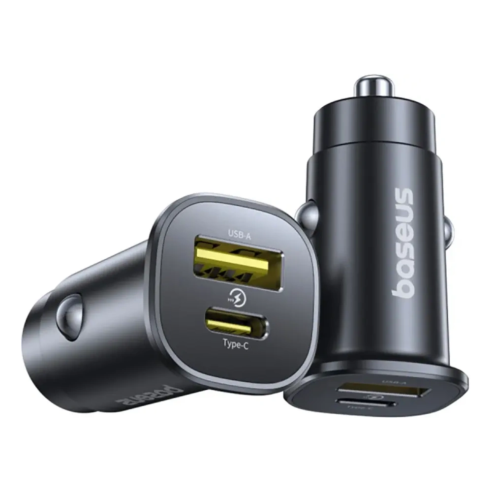 Ładowarka samochodowa Baseus GoTrip USB-A, USB-C 30W czarna