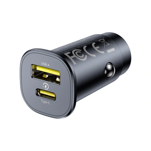 Ładowarka samochodowa Baseus GoTrip USB-A, USB-C 30W czarna